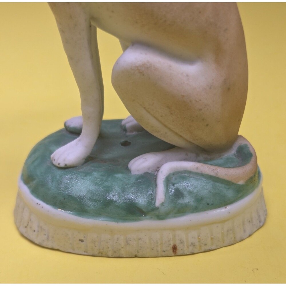 Antique Staffordshire Bisque Porcelain Dog Figurine Whippet Greyhound 5" Pottery - Picture 5 of 16
